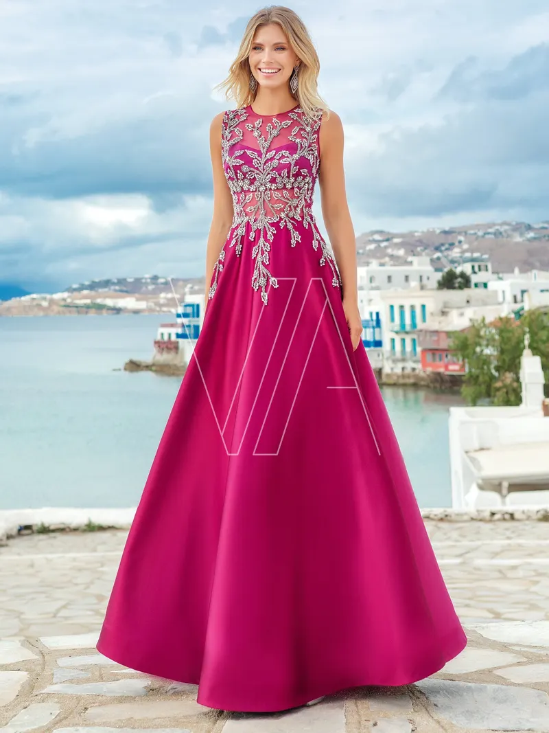 Wedding guest dress Alba 5714A, colour фуксия — photo 1