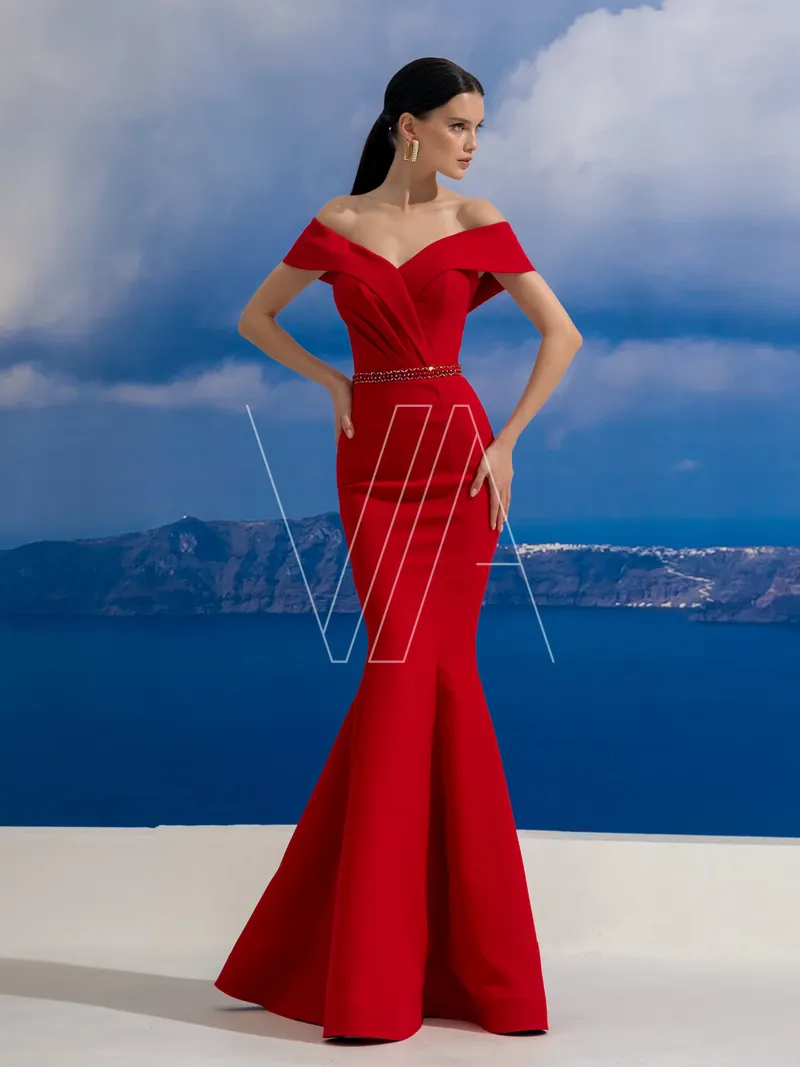 Wedding guest dress Juliana 5296C, colour красный — photo 1