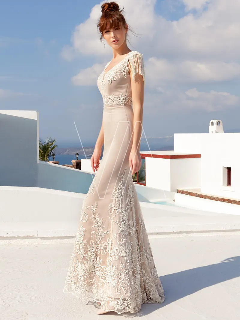 Elegant dress Vita 165, colour айвори — photo 1