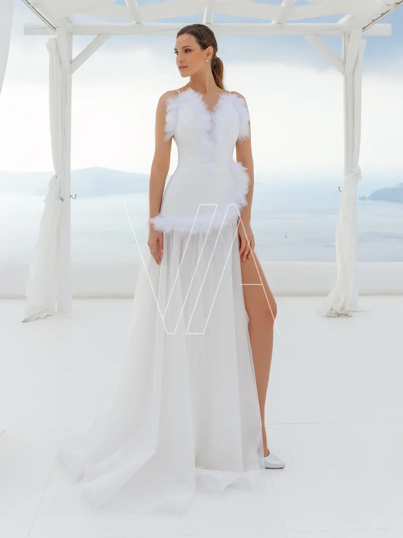 Elegant dress Vita 197, colour белый — photo 1
