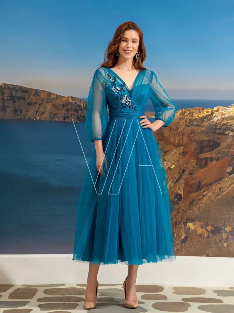 Wedding guest dress Vita 377, colour бирюзовый — photo 1