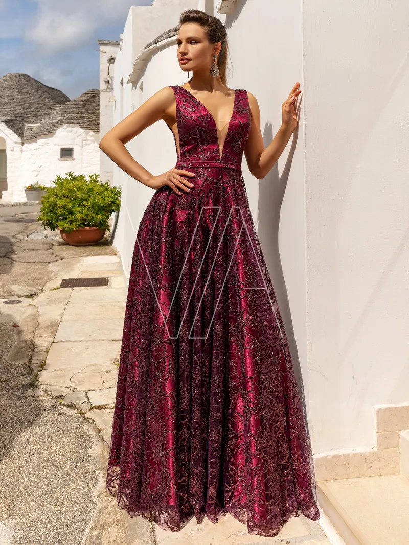 Wedding guest dress Vittoria 4925B, colour винный — photo 1